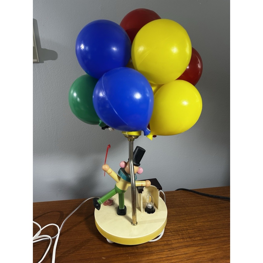 Vintage 1970s Dolly Toy Company Clown Balloon Lamp - Nursery Lamp - Picture 3 of 6